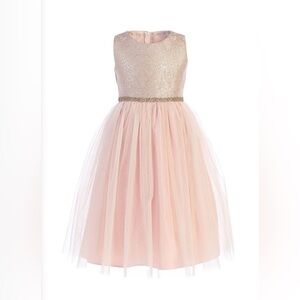 Sweet Kids Rose Ornate Imperial Brocade Dress Size 7